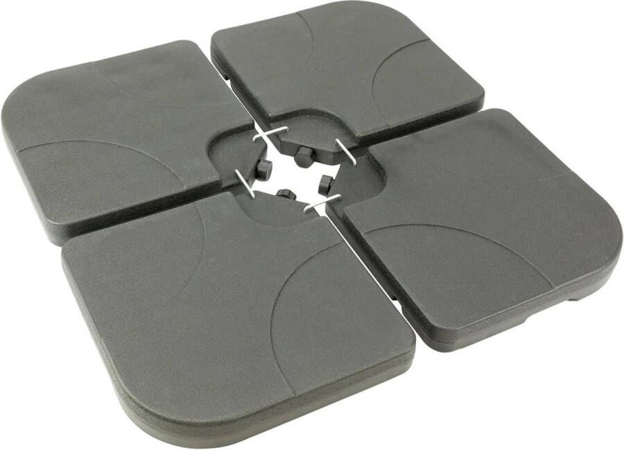 Parasoltegels Set Parasolgewicht Elementen 4 Gewichten voor Parasol 50 x 50 x 75 cm Water of Zand tot 100 kg parasolvoet op wielen