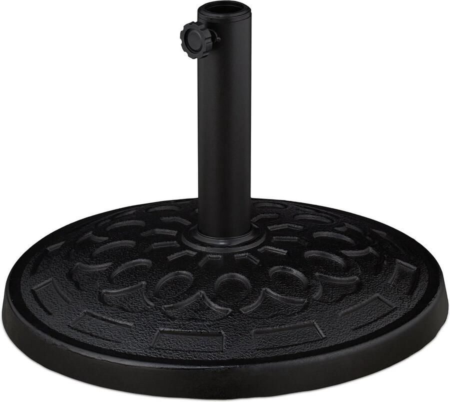 Parasolvoet 38-48 mm parasolstokken decoratief design weerbestendig zwart voor tuin en balkon parasolvoet op wielen