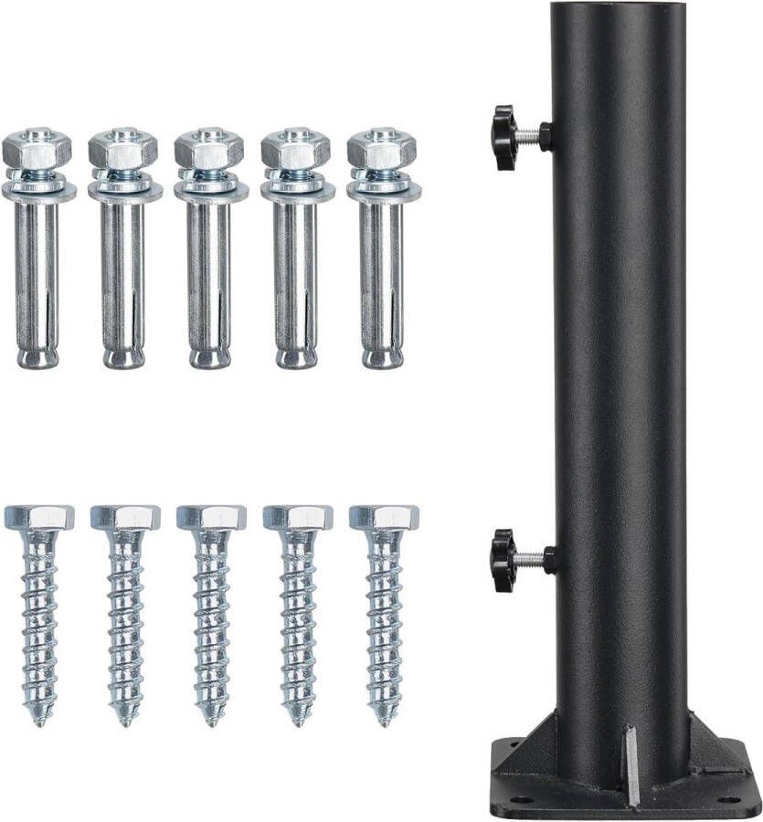 Parasolvoet Heavy Duty voor Zwembad Patio Paraplu Mount Stand Base voor 1-45 cm paal Vlagpaal Houder Patio Tafel Balkon Decks 1 stuk Zwart parasolvoet