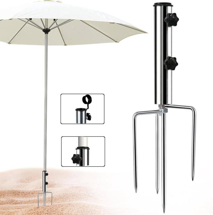 Parasolvoet strand parasolstandaard met spies afneembare parasolhouder van metaal gazonparasolstandaard met anker voor CéSped parasolvoet