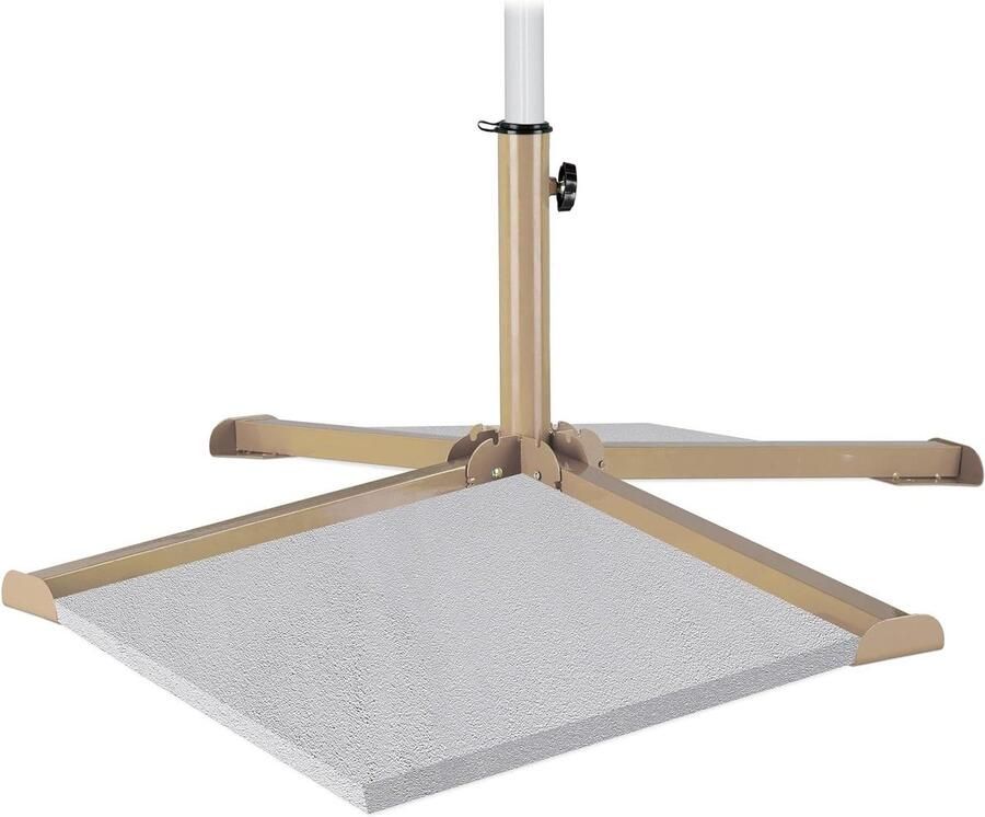 Parasolvoet voor tegels 40x40 cm Inklapbare kruisvoet Bruin Geschikt voor parasolstokken 25-35 mm