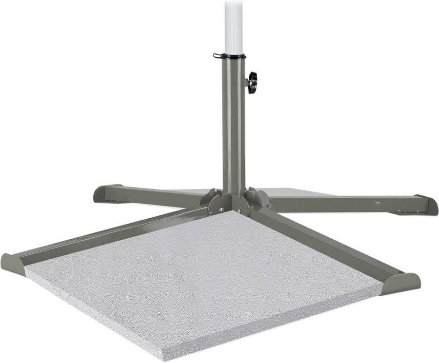 Parasolvoet voor tegels van 40x40 cm Inklapbare kruisvoet grijs Geschikt voor parasolstokken van 25-35 mm parasolvoet