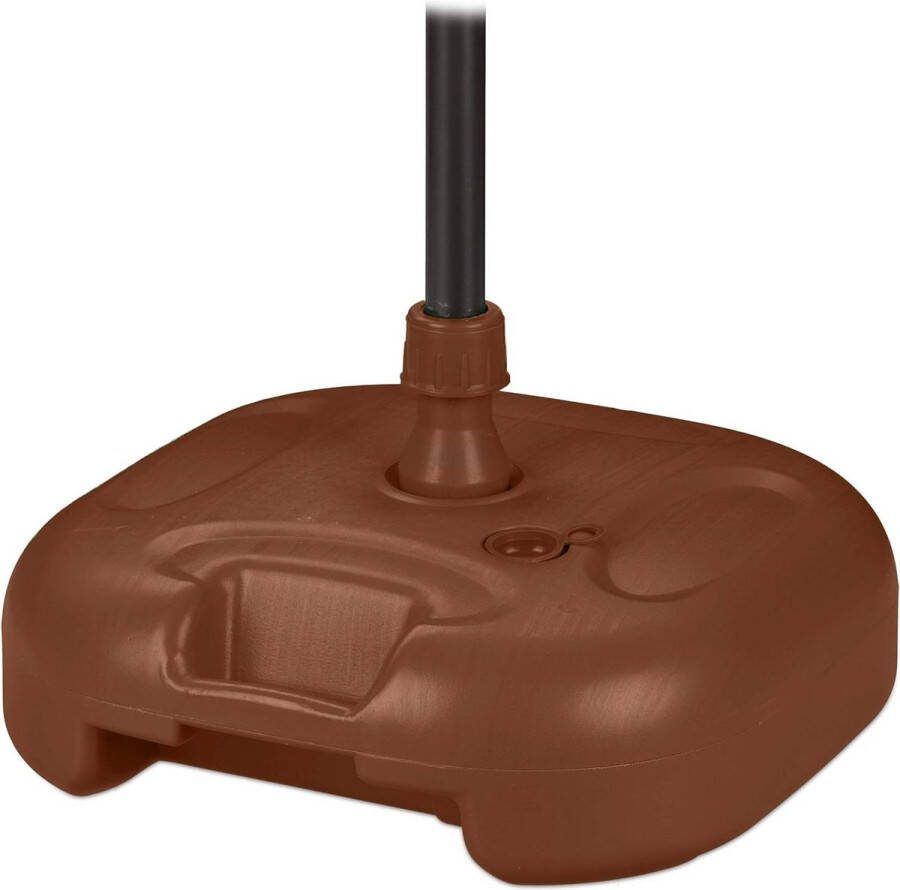 Parasolvoet vulbaar met water of zand Stokdikte 25-32 mm Kunststof parasolhouder 43 x 43 cm Bruin parasolvoet