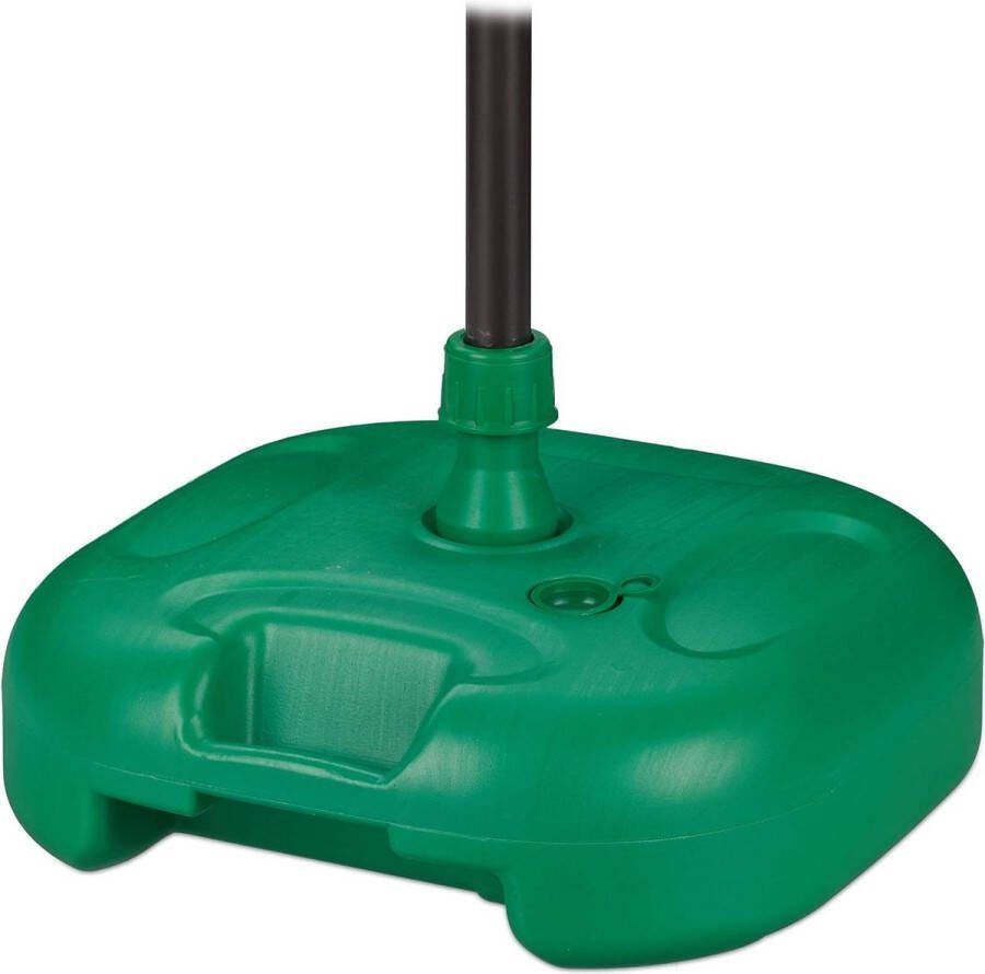 Parasolvoet vulbaar met water of zand stokdikte 25-32 mm kunststof parasolstandaard 44x42 cm groen parasolvoet