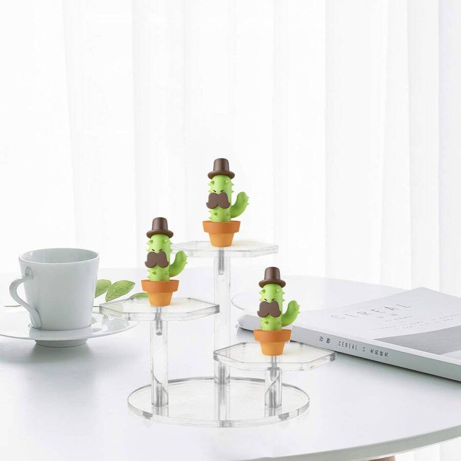 Parfumstandaard acryl display standaard 3 vakken acryl oorring armband halsketting display standaard rek sieraad display riser gegradueerde weergave-eenheid taartdisplay feestservies sieradenstandaard