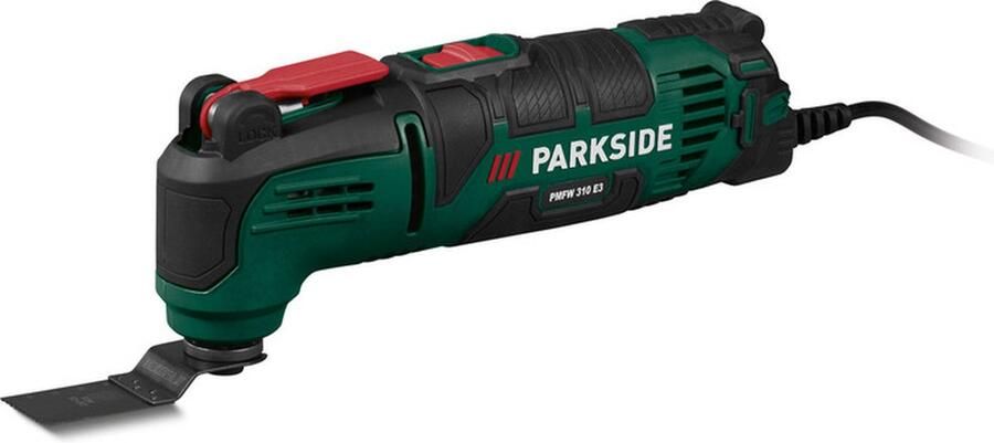 PARKSIDE Multifunctioneel gereedschap 310 W Multitool geschikt voor talloze toepassingen zoals zagen slijpen schaven en schuren Inclusief 18x schuurbladen schaafmes 2x zaagbladen 1x segmentzaagblad deltaschuurplaat stofafzuigkanaal
