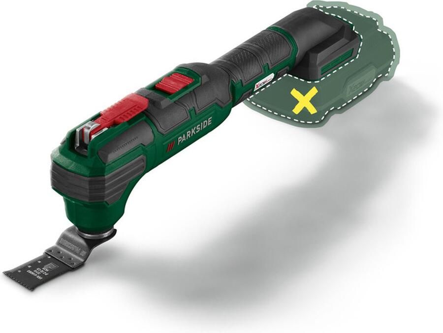 PARKSIDE Multigereedschap 20V zonder accu Multitool Toerental: max. 20.000 tpm Techniek: oscillerend Inclusief 1x HCS-invalzaagblad 1x diamantzaagblad 1x schraapmes 1x delta-slijpplaat 1x adapter voor stofafzuiging en 6x slijpbladen
