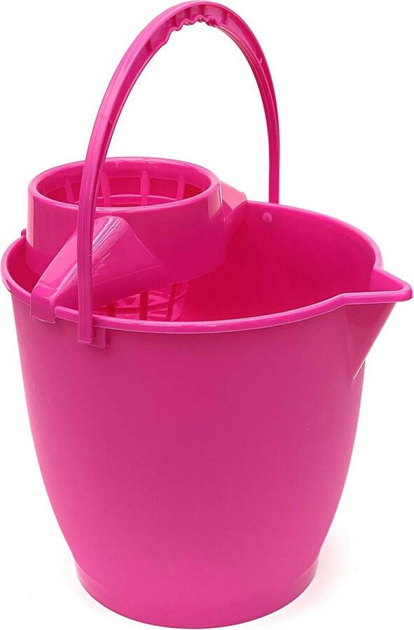 Parmasch schoonmaakemmer 10 l roze ovaal emmer ruitenwisser met pers plastic watemmer