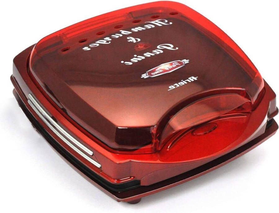 Party Time Hamburgermaker 1200 W dubbele verwarmingsplaat anti-aanbaklaag rood Makkelijk schoon te maken