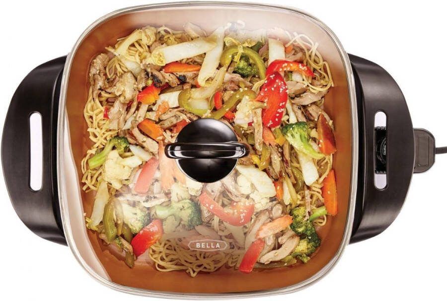 Partypan – Elektrische Pan – Braadpan Met Cool-touch Handgrepen– Pizzapan – Bakpan Met Anti-aanbaklaag – Hapjespan Met Deksel Multipan Vaatwasmachinebestendig 30 5 x 30 5 cm
