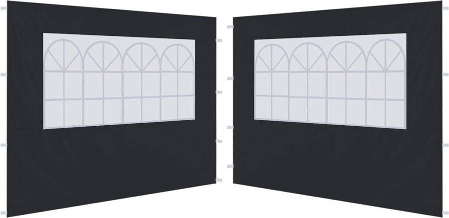 Partytent 3M Gazebo vervanging zijpaneel wandpanelen zwart 2 Pack