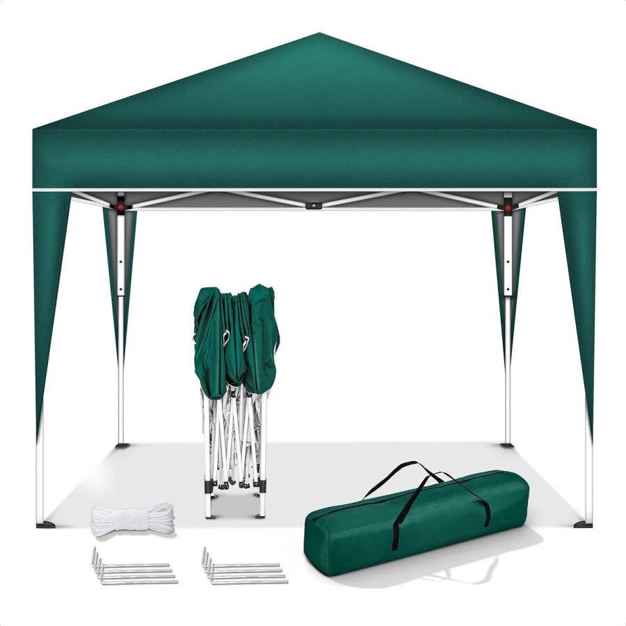 Partytent Partytenten Paviljoen 3x3 Opvouwbaar en Easy Up Weerbestendig Waterdicht Dak Groen