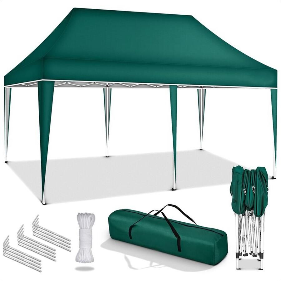 Partytent Partytenten Paviljoen 3x6 Opvouwbaar en Easy Up Weerbestendig Waterdicht Dak