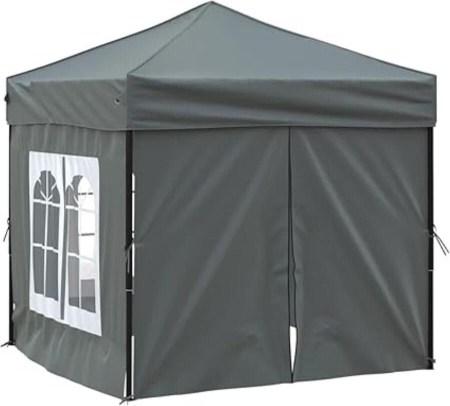 Partytent Tuinpaviljoen Feesttent Met Zijwanden Inklapbaar Waterbestendig Zwart