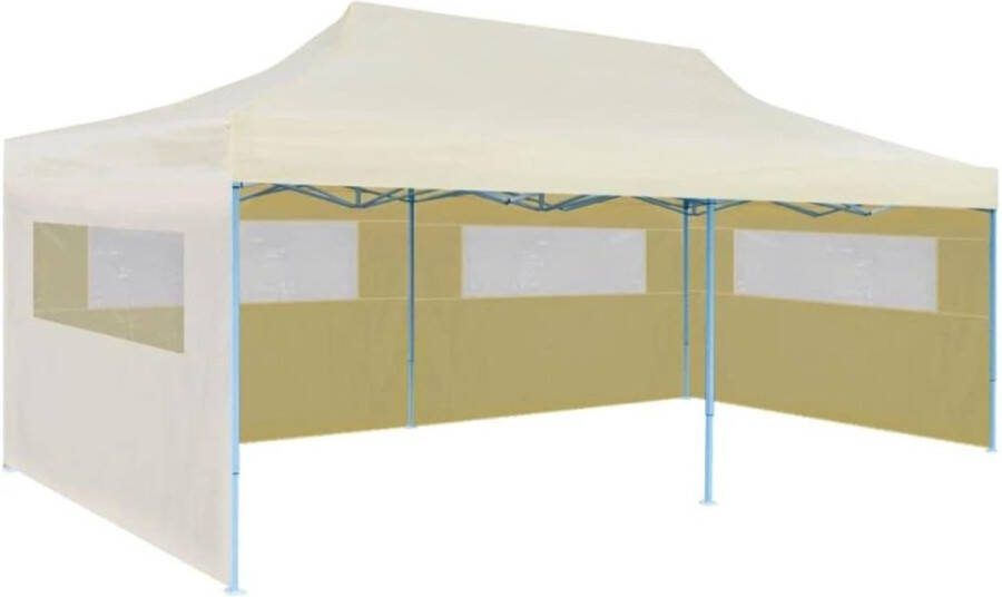 Partytent Tuinpaviljoen Feesttent Vouwtent Opvouwbaar Met Zijwanden Beige