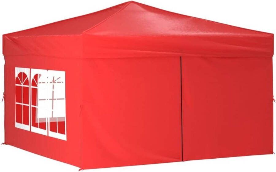 Partytent Tuinpaviljoen Feesttent Vouwtent Opvouwbaar Met Zijwanden Rood