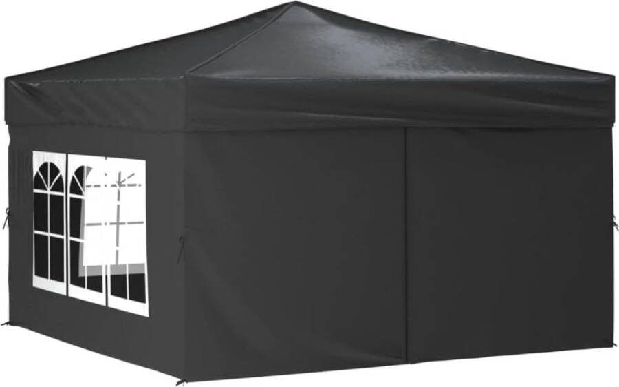 Partytent Tuinpaviljoen Feesttent Vouwtent Opvouwbaar Met Zijwanden Zwart