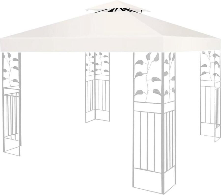 Partytent Vervangend Dubbel Dak Waterdicht Stormbestendig Lichtbeige 3 x 3 Meter