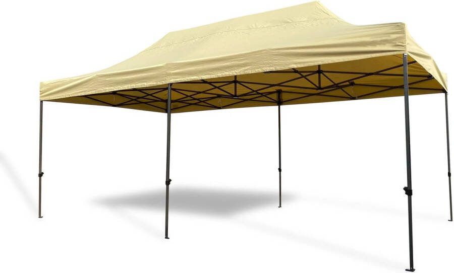 Partytent Vouwtent 3x6m Easy Up Opvouwbaar Waterdicht Draagtas Beige