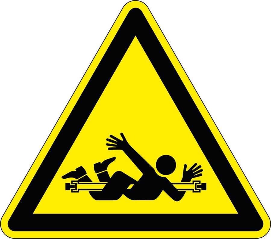 Pas op voor draaiende vijzel bord kunststof 100 mm