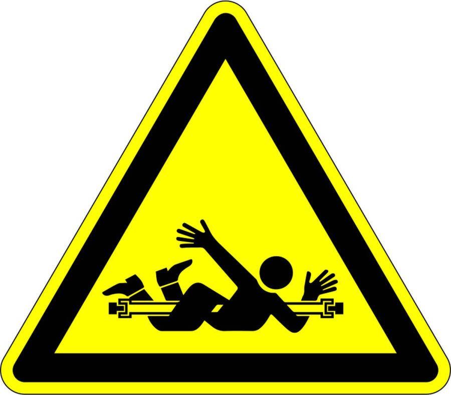 Pas op voor draaiende vijzel bord kunststof 400 mm