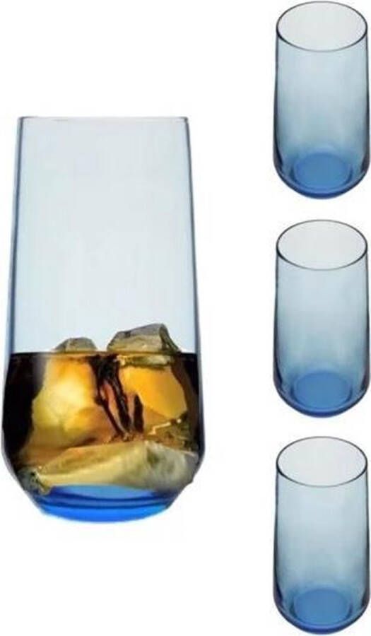 Pasabahce llegra Blauwe Longdrinkglazen Set van 3 470 ml