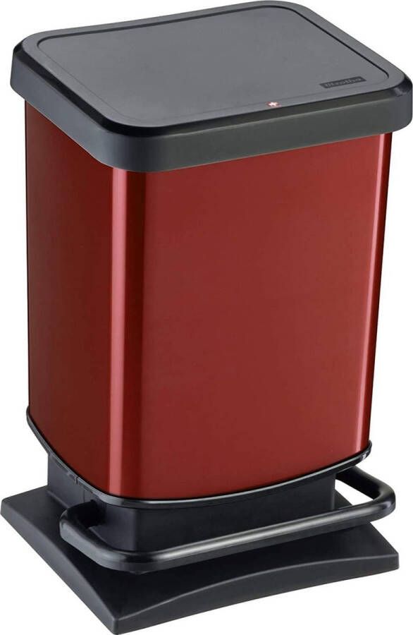 Paso prullenbak 20l met deksel kunststof (PP) BPA-vrij rood 20l (29 3 x 26 6 x 45 7 cm)