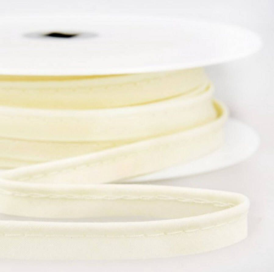 Paspelband 1 meter 10mm licht geel dépassant voor afwerking paspel voor naaien