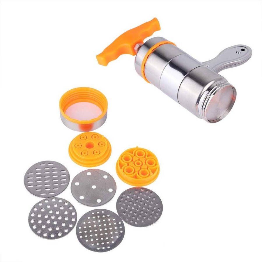 Pasta Maker Noddles Presser Maken Machine 7 Mallen Huishoudelijke Handleiding RVS