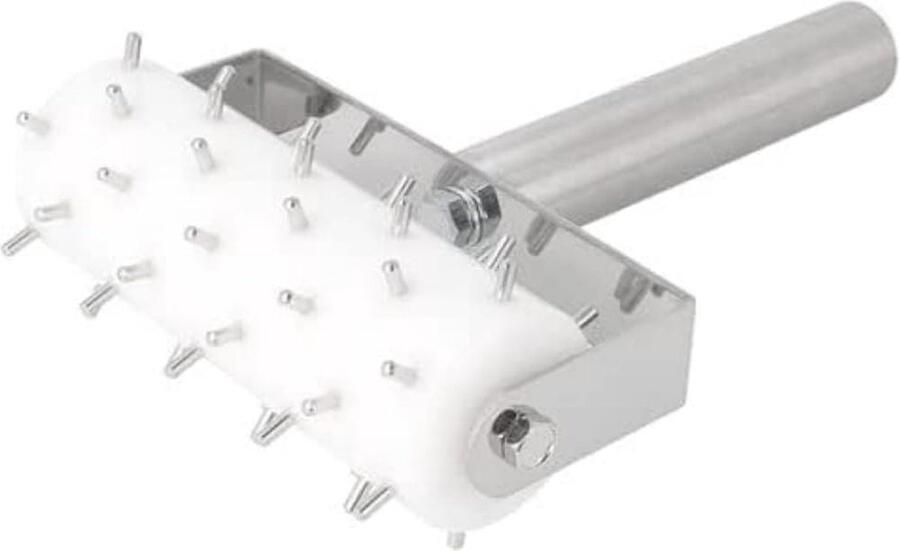Pasta Pizza Roller Met Metallic Barbs Wit RVS 1 Eenheden Grootte 155X21 Cm pizza cutter