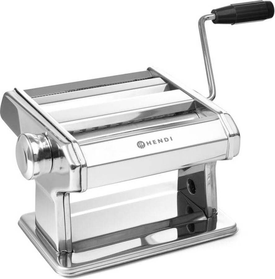 Pastamachine handmatig voor de bereiding van verse pasta deegroller tagliatelle fettucine deegbreedte tot 140mm 7 niveaus verstelbaar 0 2-2 5mm 440x382x(H)340mm RVS