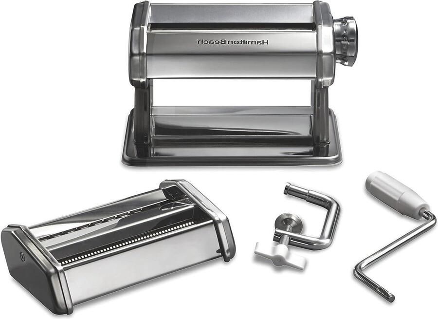 Pastamaker machine 7 instelbare dikte-instellingen maakt 6 brede vellen inclusief spaghetti- en fettucinesnijder roestvrij staal
