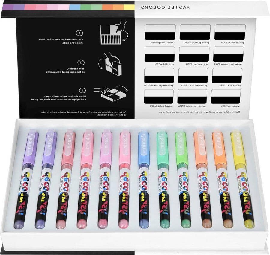Pastel Colors Collection 29C7 Set van 12 pigment decobrush stiften