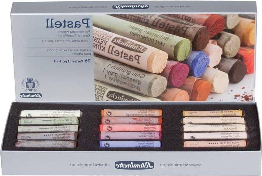 Pastel potloden set 15 kleuren Portrait doosset handgemaakte pastels glanzende fluweelmatte lichtechte tinten