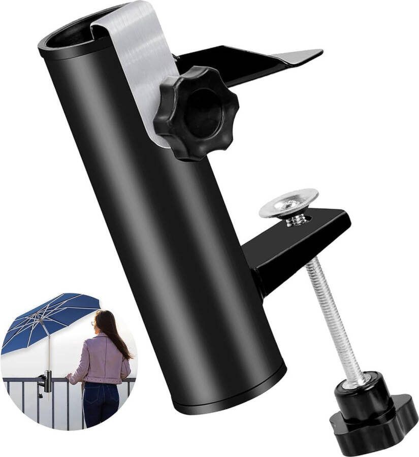 Patioparapluklem balkonhouder voor parasols paraplubak van metaal Vaste clip Paraplubak van metaal Vaste cliphouder Tafelklem voor balkon terras of tafel