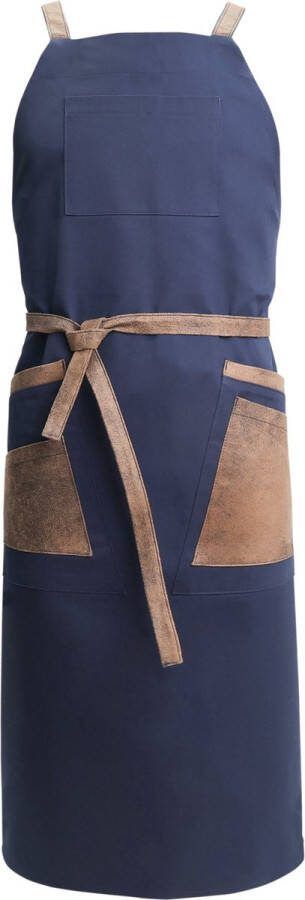 Pavelinni Halter Horeca Schort Keuken kookschort Crossbody Horeca sloof Kopenhagen Blauw