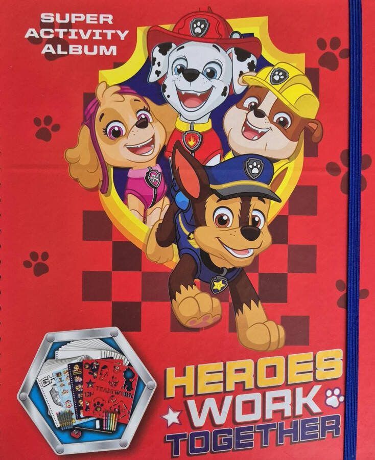Paw Patrol Creatief Album Activity Album Kleurboek Stickers Stiften Knutselen -Heroes work Together