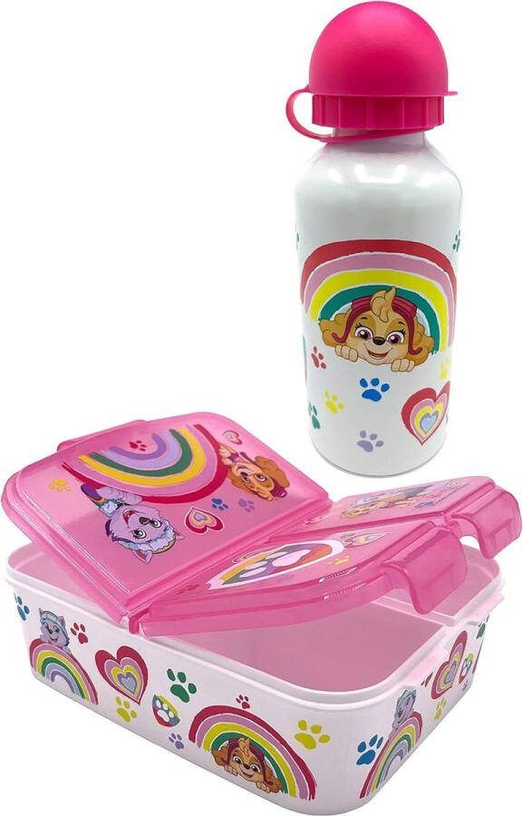 Paw Patrol Skye Everest Lunchset premium broodtrommel en aluminium drinkfles meisjes kinderen Yuhu.kids