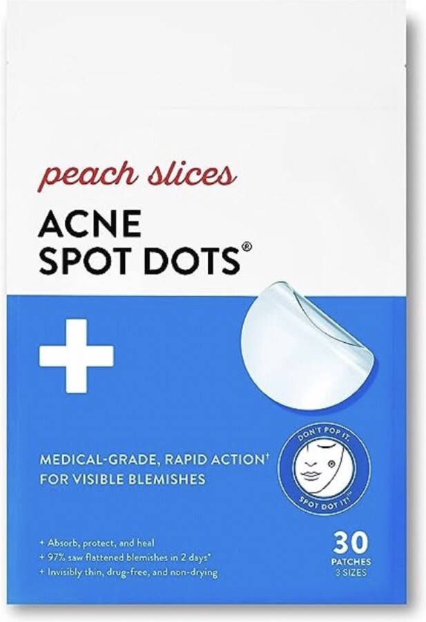 Peach Slices Acne Spot Dots Hydrocolloid Snelwerkende Acne Pleisters 30 stuks