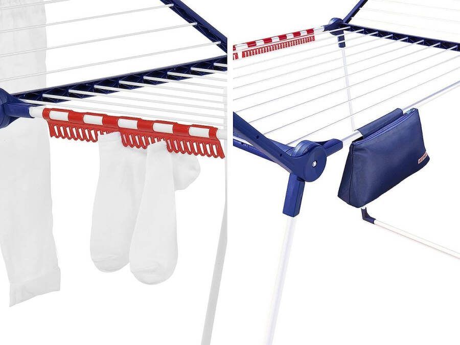 Pegasus 180 Solid Plus Staand Droogrek Voor Lange Wasbeurten Ruimtebesparend Opbergen 81510 18 M Wit Blauw