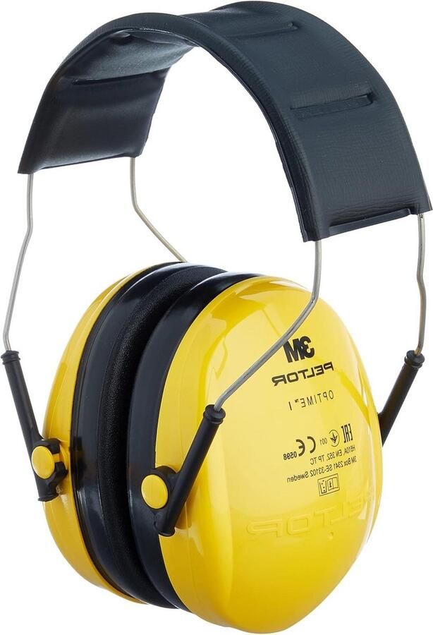Peltor Optime I Earmuff H510A Lichtgewicht oorbeschermer Gehoorbescherming tegen geluidsniveaus 87-98 dB SNR 27dB Geel Pak van 1 Ear Defender