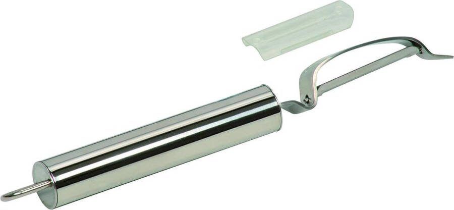 Pendelschiller roestvrij staal 265 x 2 x 22 cm Fruitschiller dunschiller groenteschiller Tweesnijdig premium ergonomisch zilver Aardappelschiller