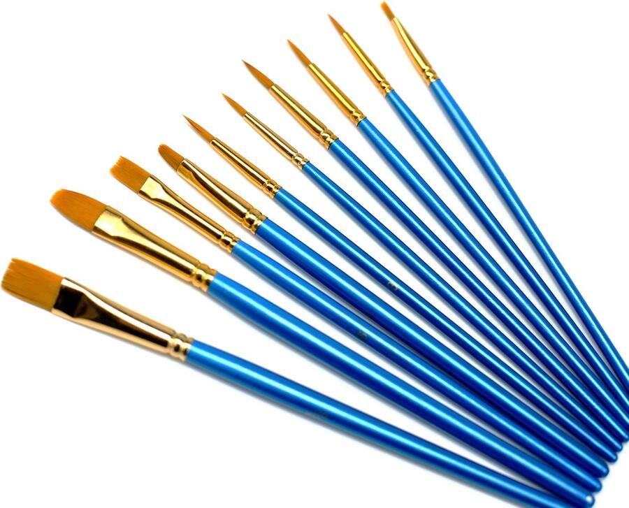 Penselen-Set van 10stuks-Penselen Schilderen Aquarel Diamond Hobbies|Kwasten Schilderen Penselen Waterverf Aquarelverf
