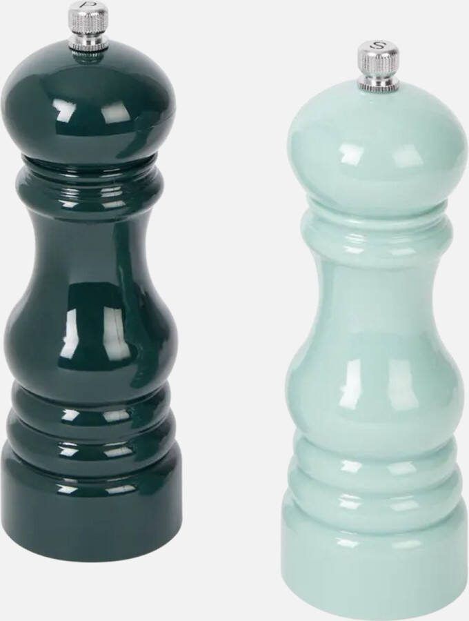 Peper -en Zoutmolen 2 Stuks Groen Stijlvol Vintage Klassiek design Keuken accessoires Keuken benodigdheden Excl. peper en zout