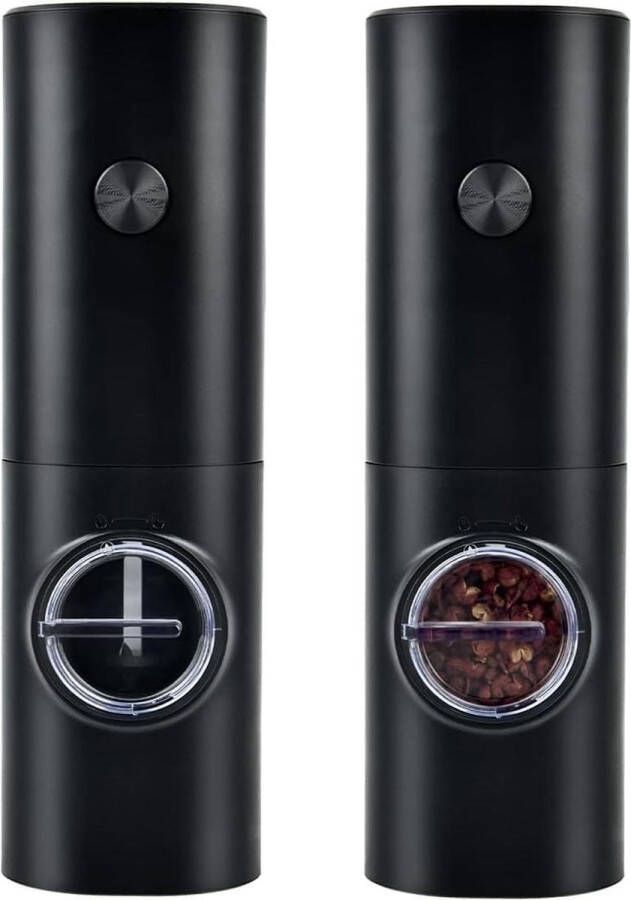 Peper en Zoutmolen Elektrische Zwarte Zout- en Pepermolenset Instelbare Grofheid LEDlicht BBQ Restaurant Keuken
