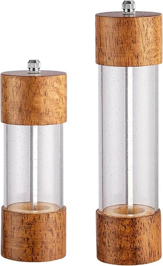 Peper en Zoutmolen Houten Pepermolen met Verstelbare Keramische Kern Grof Fijn Keuken Woonkamer Eetkamer Barbecue Picknick 22 x 55