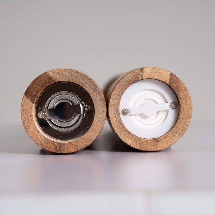 Peper en Zoutmolen Keramische Maalwerk en roestvrij staal Grinder Acaciahout 30 cm Hoogte