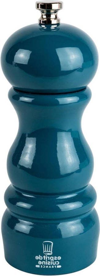 Peper- en zoutmolen keramische molen verstelbaar exclusief design natuurlijk hout 15cm Pacific Blue