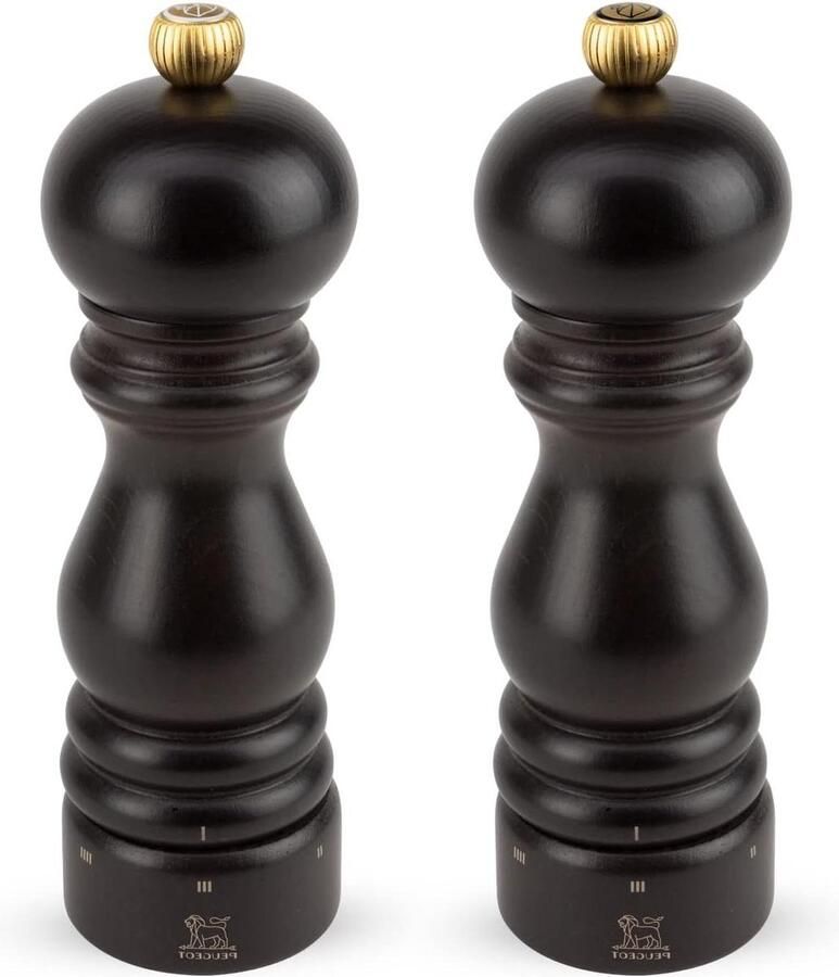 Peper en Zoutmolen Maalgraad Instelling U'Select Hoogte 18cm Hout Bruin Paris Molen Set 2 23461