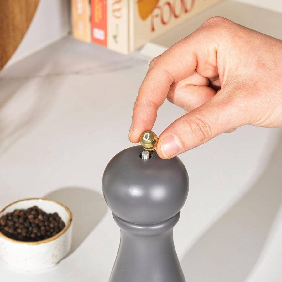 Peper en Zoutmolen Olea Adjustable Grinding Ceramic Mechanism BPA-Free For 40g Rock Salt & 25g Peppercorns Seasoning Charcoal